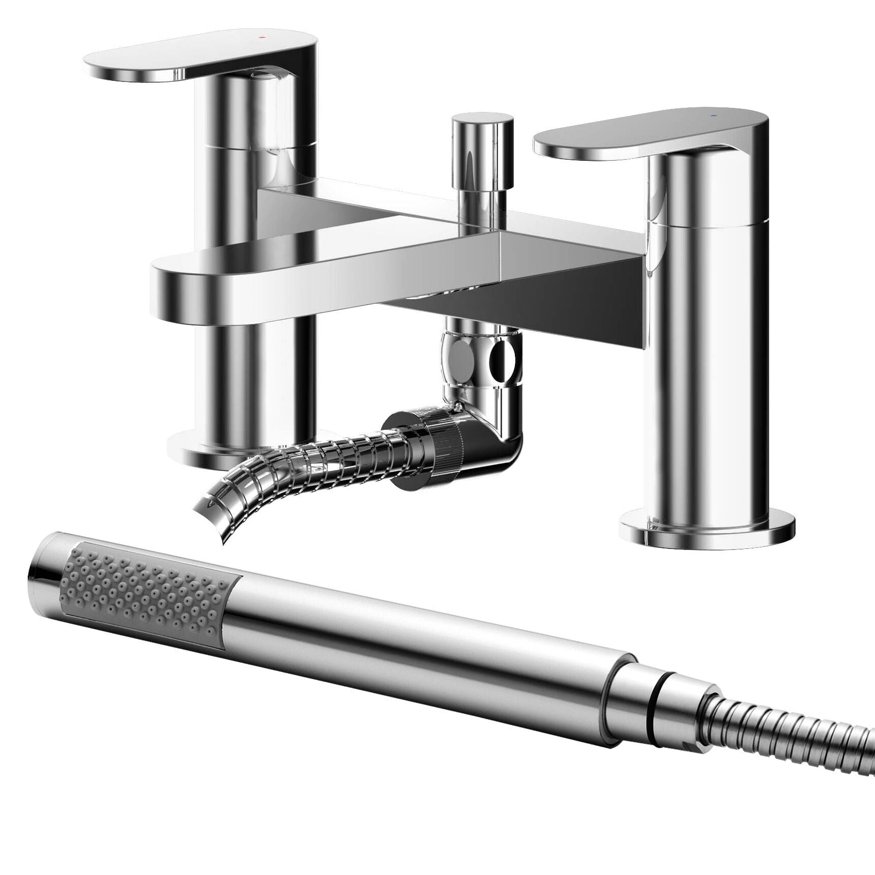 Brent Deck Mounted Bath Shower Mixer Tap With Handset - Chrome