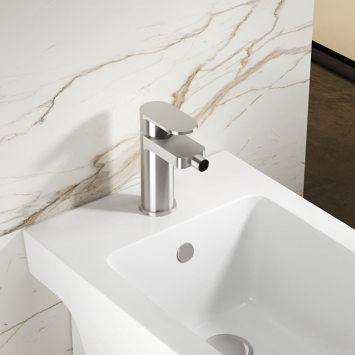 Brent Mono Bidet Mixer Tap With Pop-up Waste - Chrome