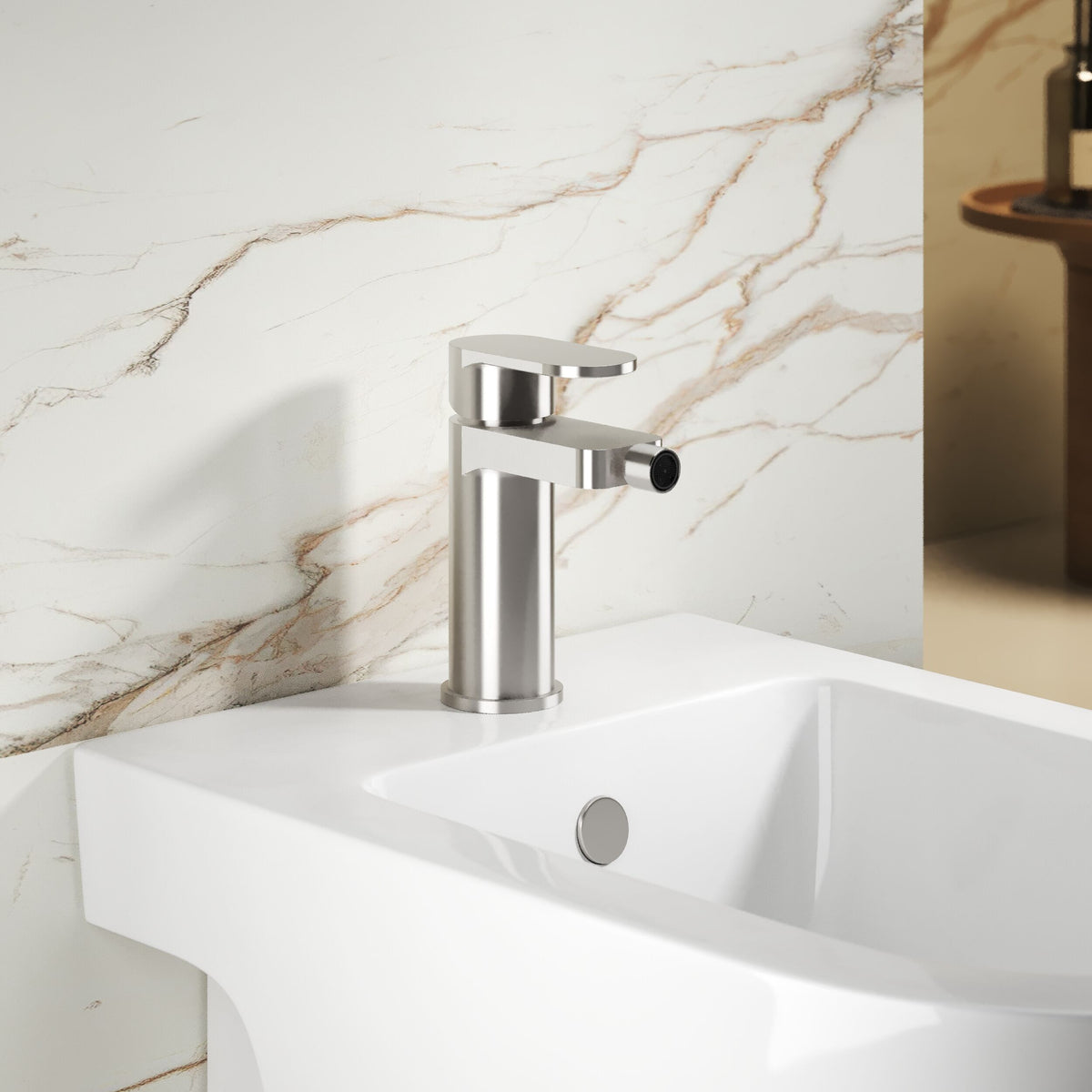 Brent Mono Bidet Mixer Tap With Pop-up Waste - Chrome