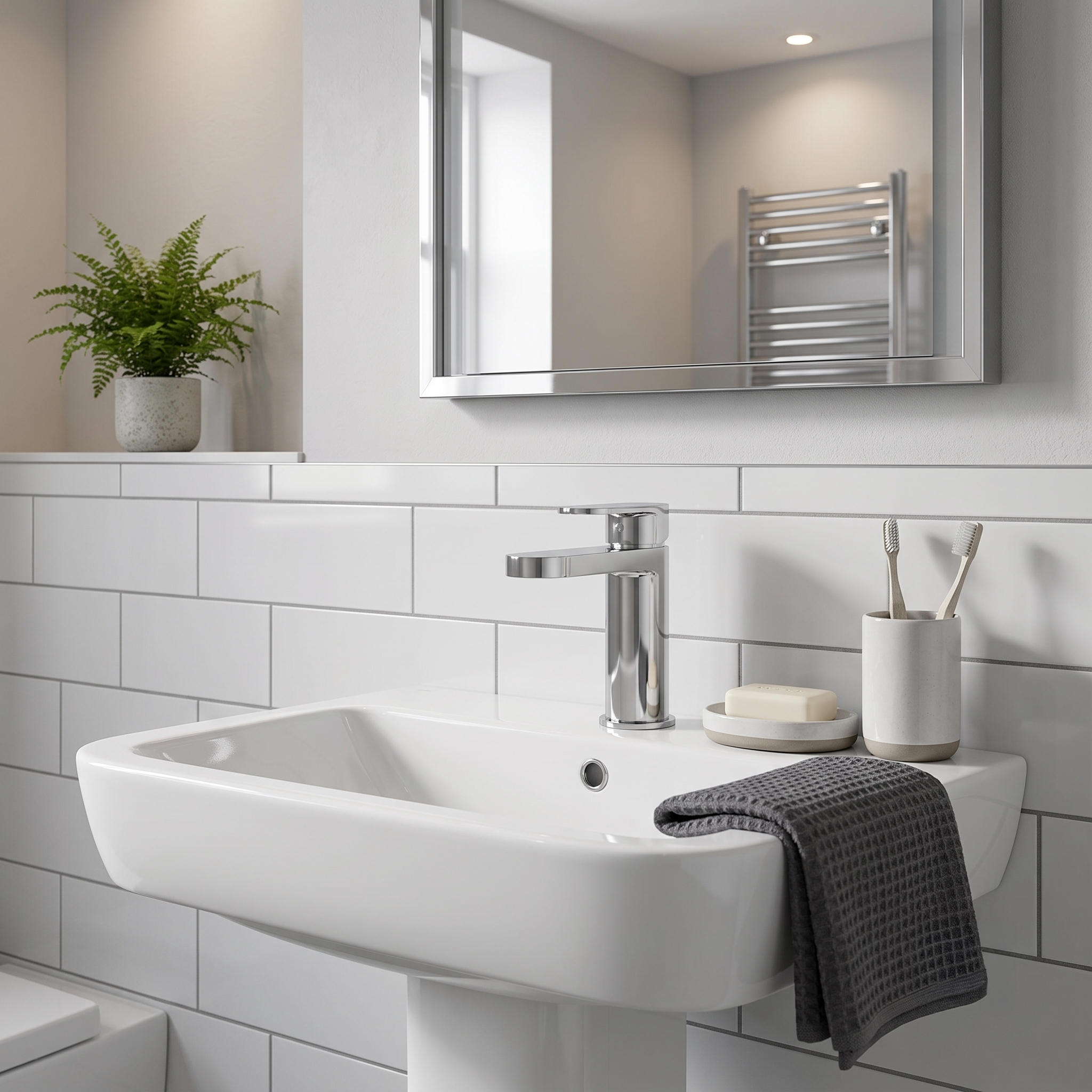 Brent Mono Basin Mixer Tap With Push Button Waste - Chrome