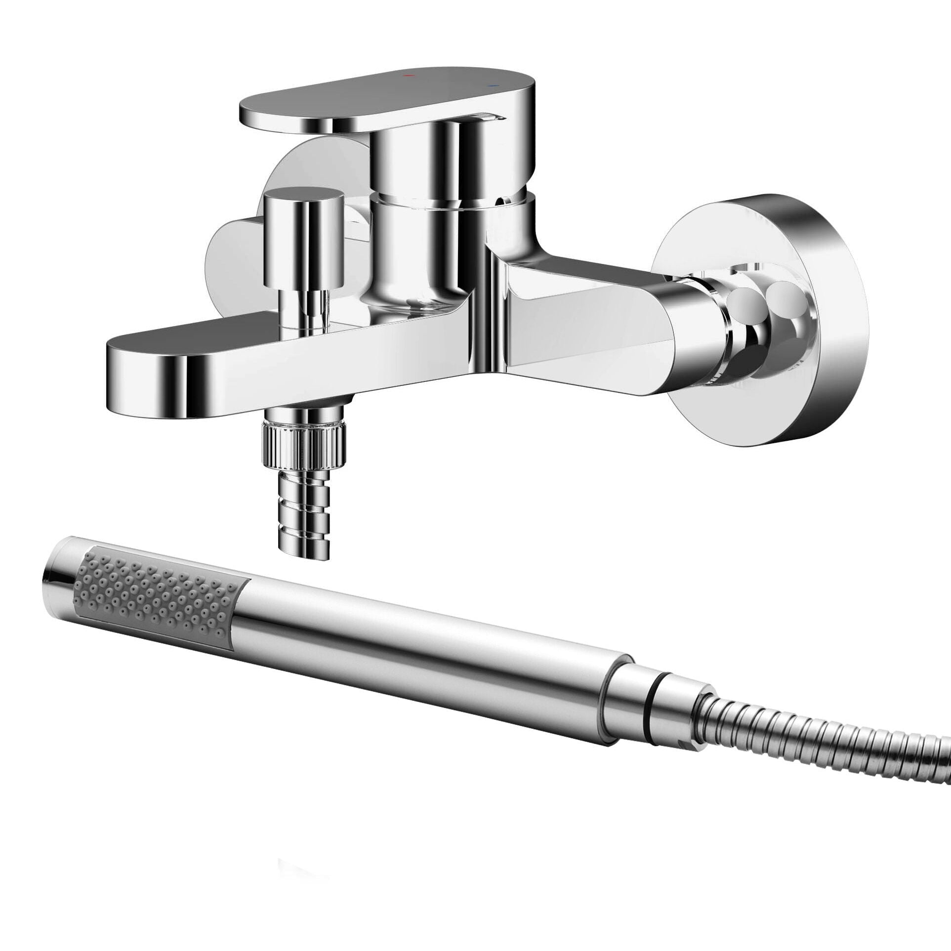 Brent Wall Mounted Bath Shower Mixer Tap With Handset - Chrome