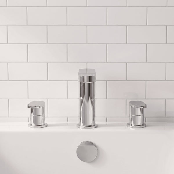 Brent 3 Hole Deck Mounted Bath Filler Tap - Chrome