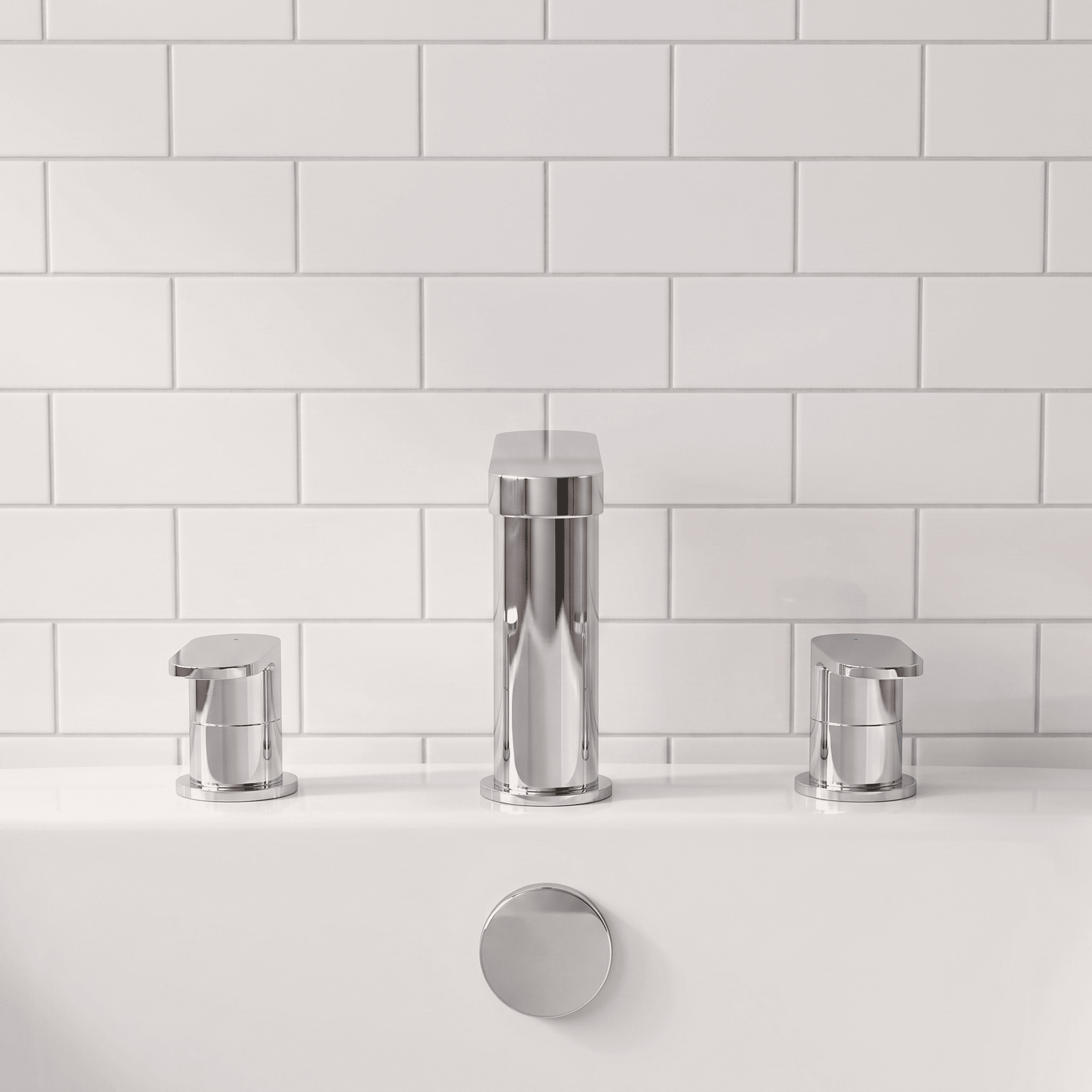 Brent 3 Hole Deck Mounted Bath Filler Tap - Chrome