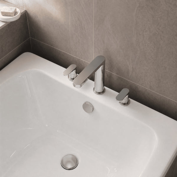 Brent 3 Hole Deck Mounted Bath Filler Tap - Chrome