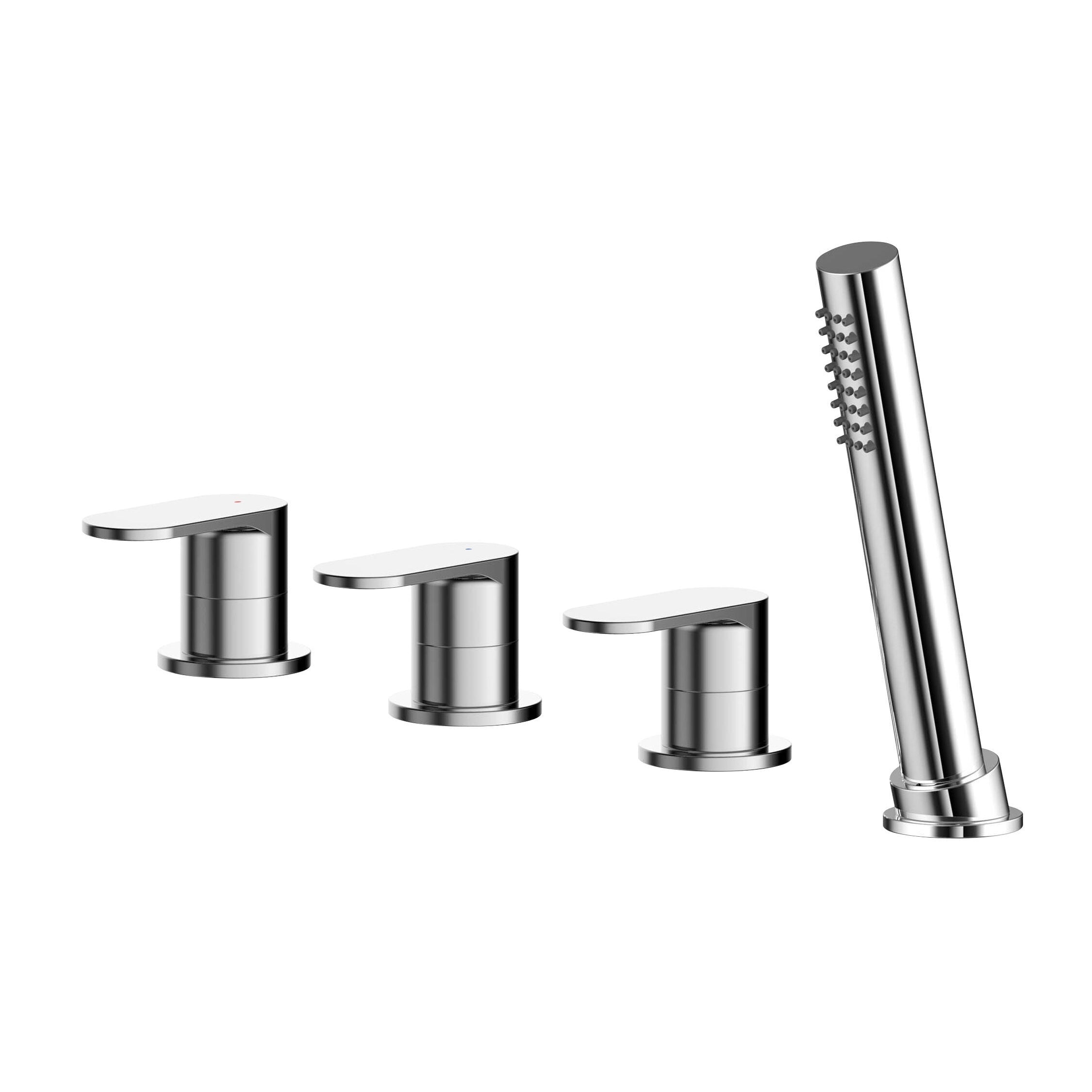 Brent 4 Hole Deck Mounted Bath Shower Mixer Tap - Chrome