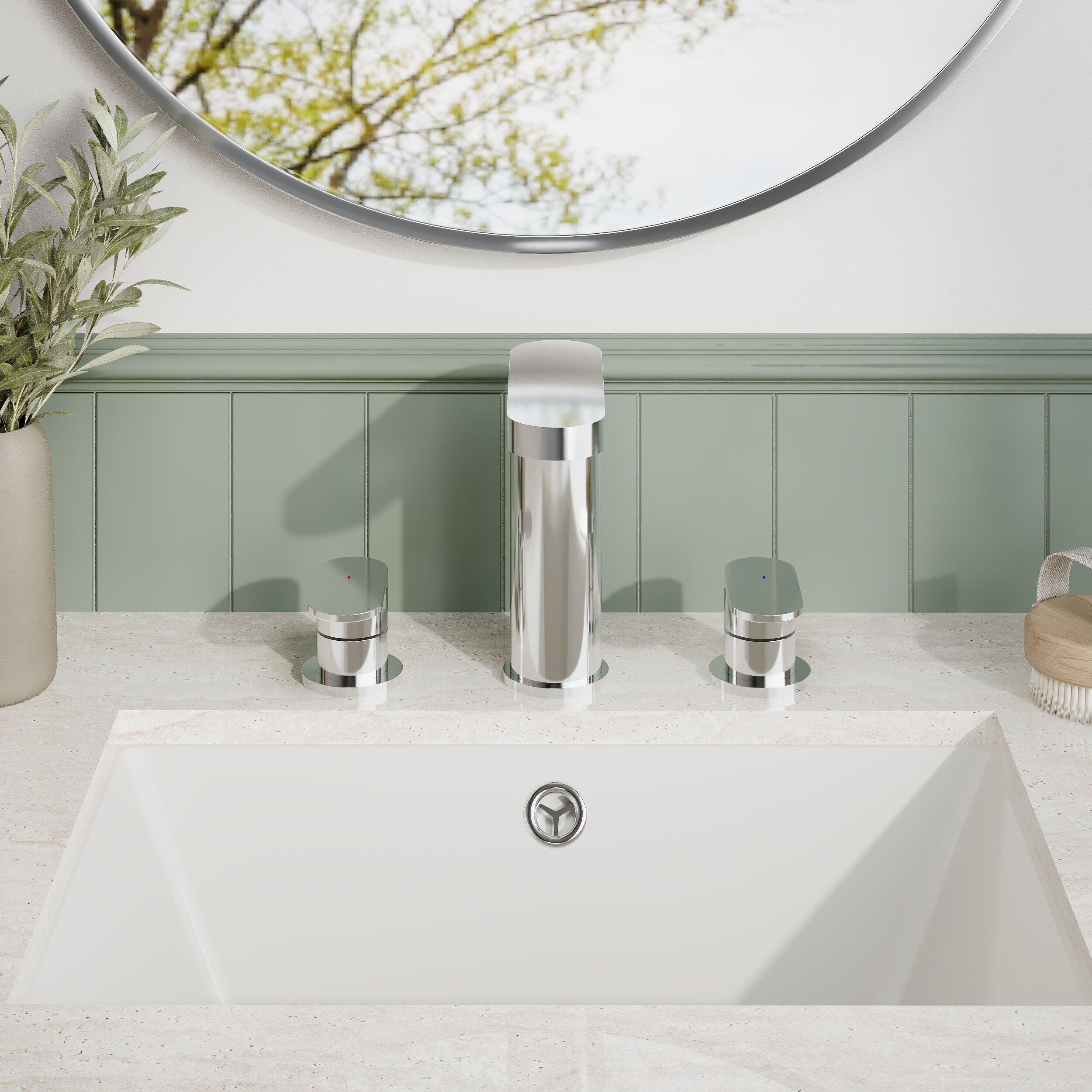 Brent 3 Hole Basin Mixer Tap With Pop Up Waste - Chrome