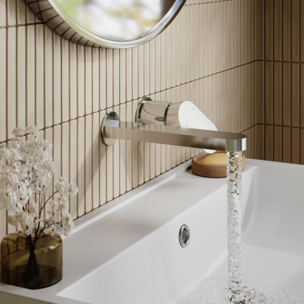 Brent 2 Hole Wall Mounted Basin Mixer Tap - Chrome