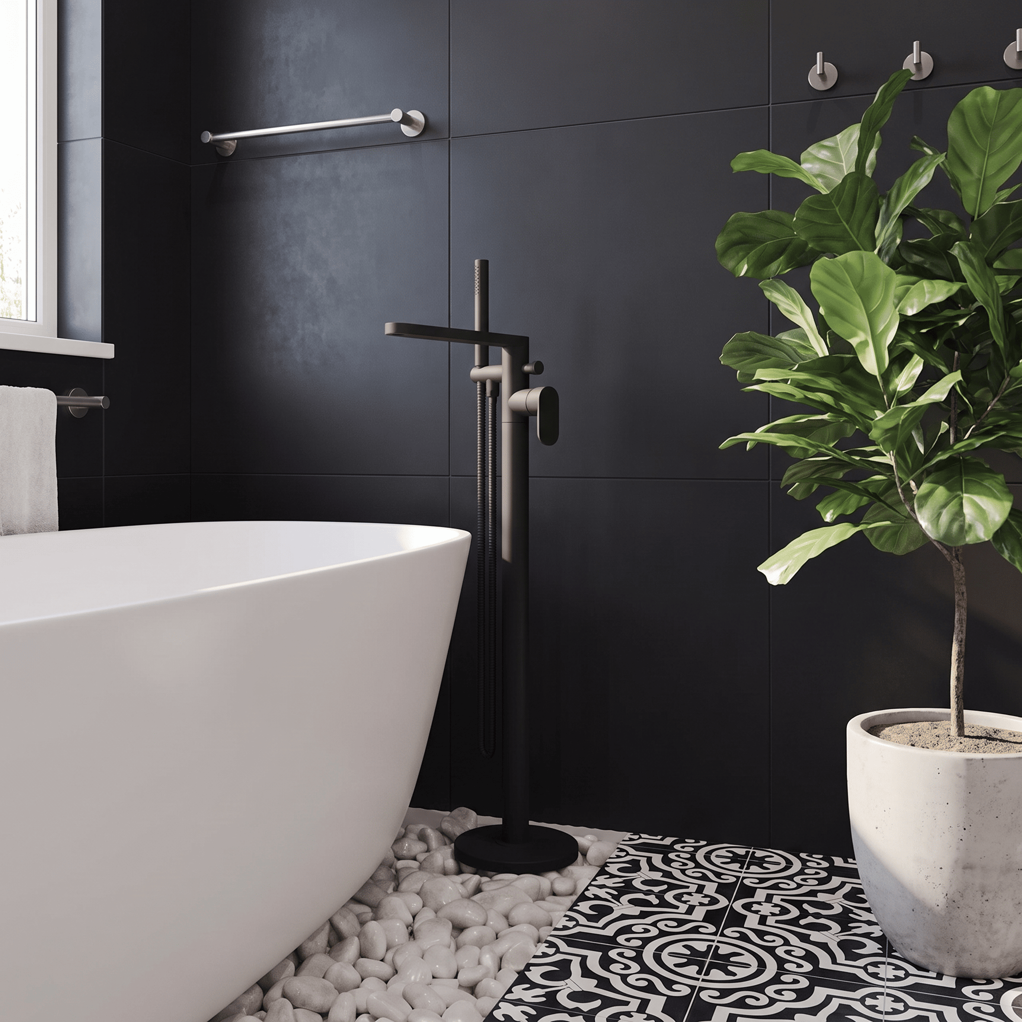 Brent Freestanding Bath Shower Mixer Tap With Handset