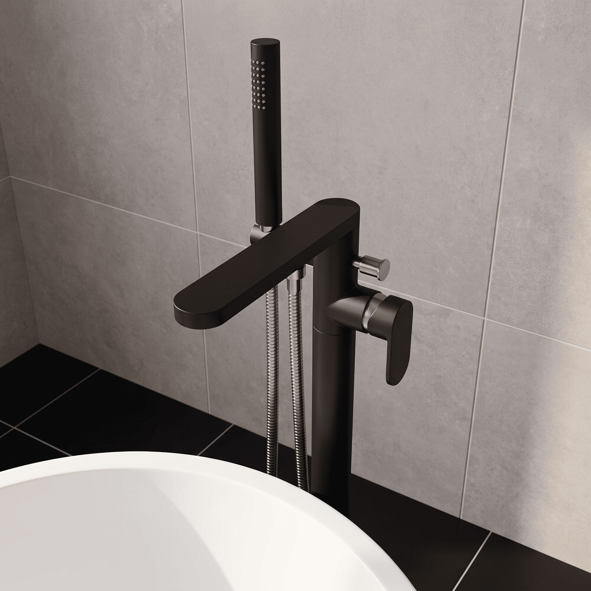 Brent Freestanding Bath Shower Mixer Tap With Handset