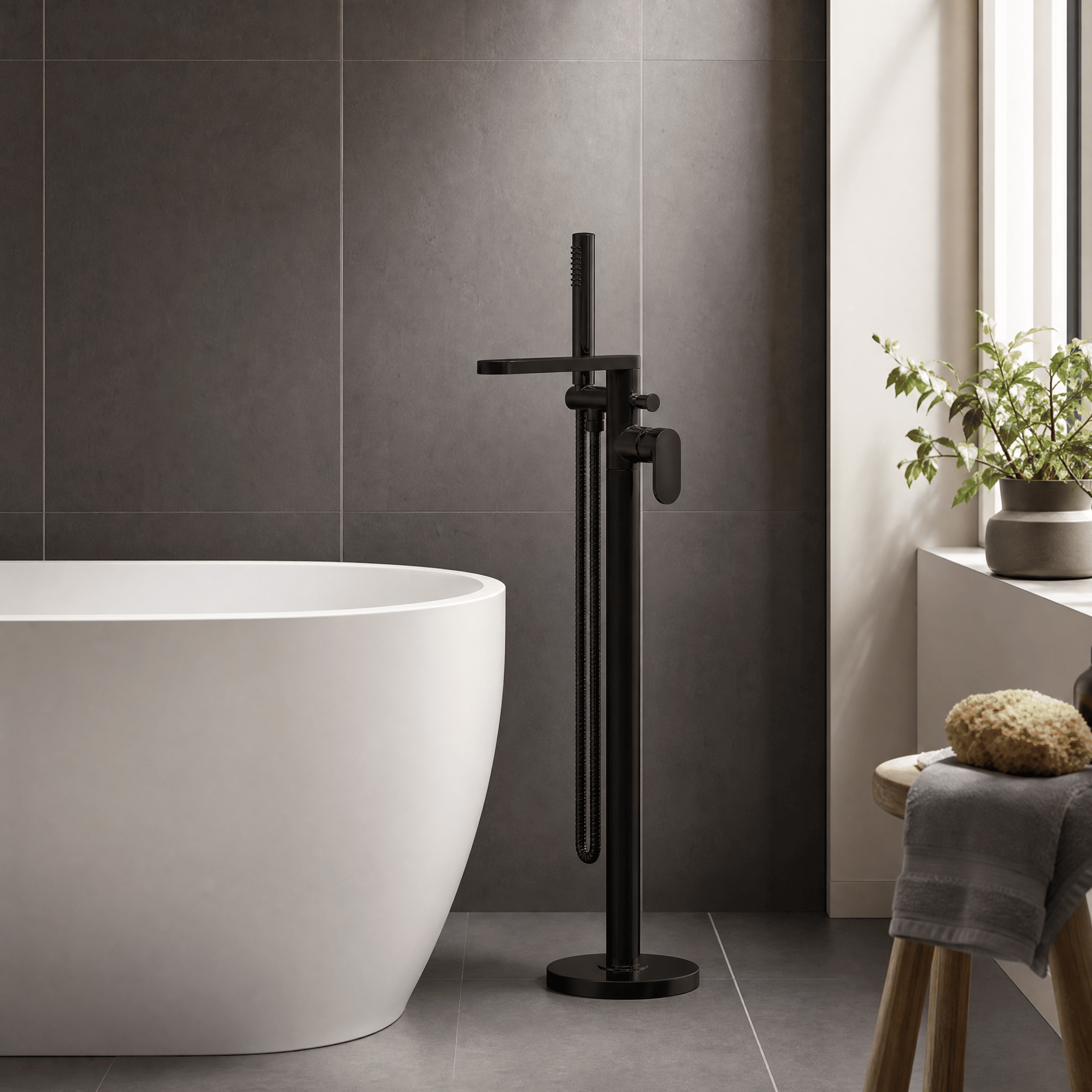 Brent Freestanding Bath Shower Mixer Tap With Handset