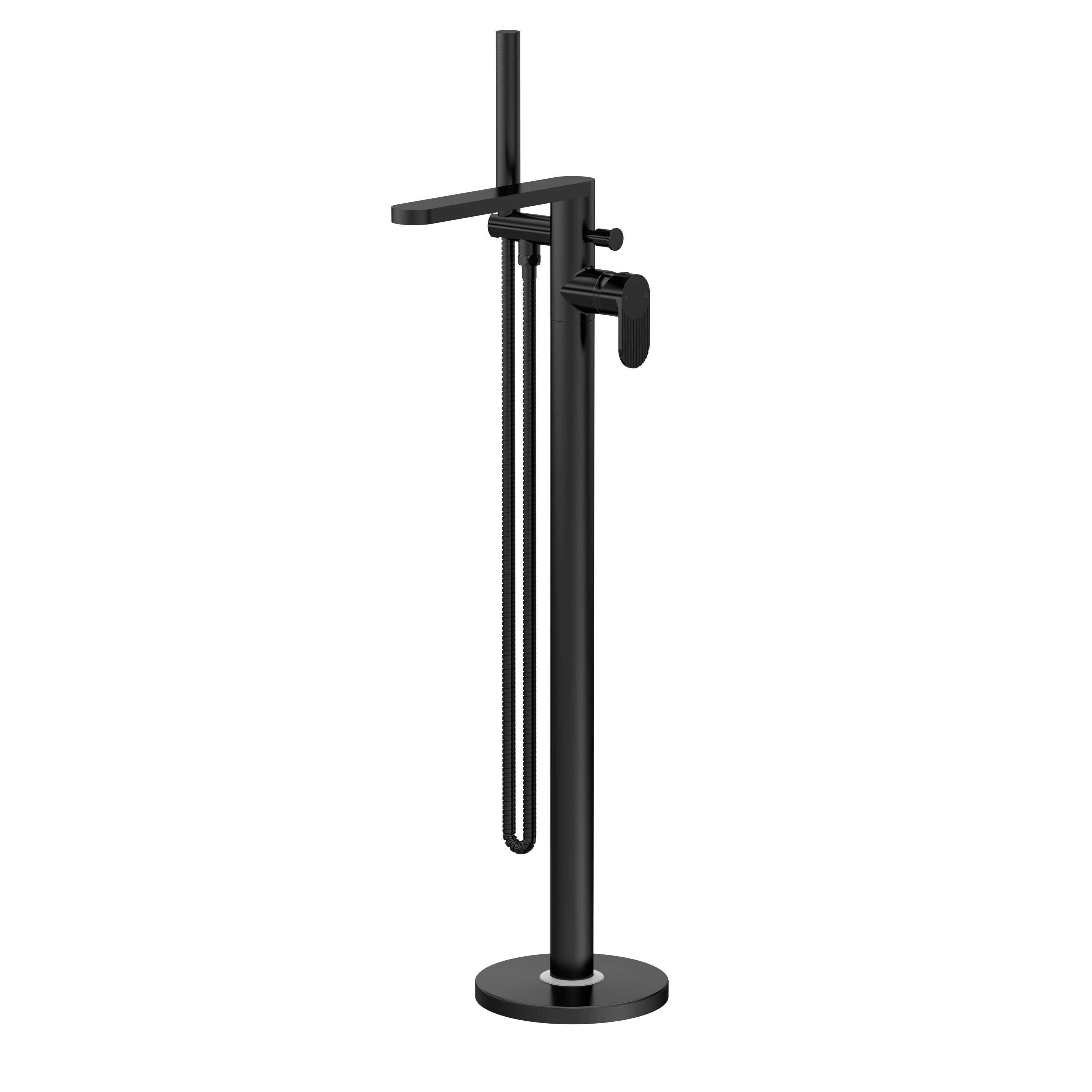Cove Fluted Floor Mounted Bath Shower Mixer Tap With Handset