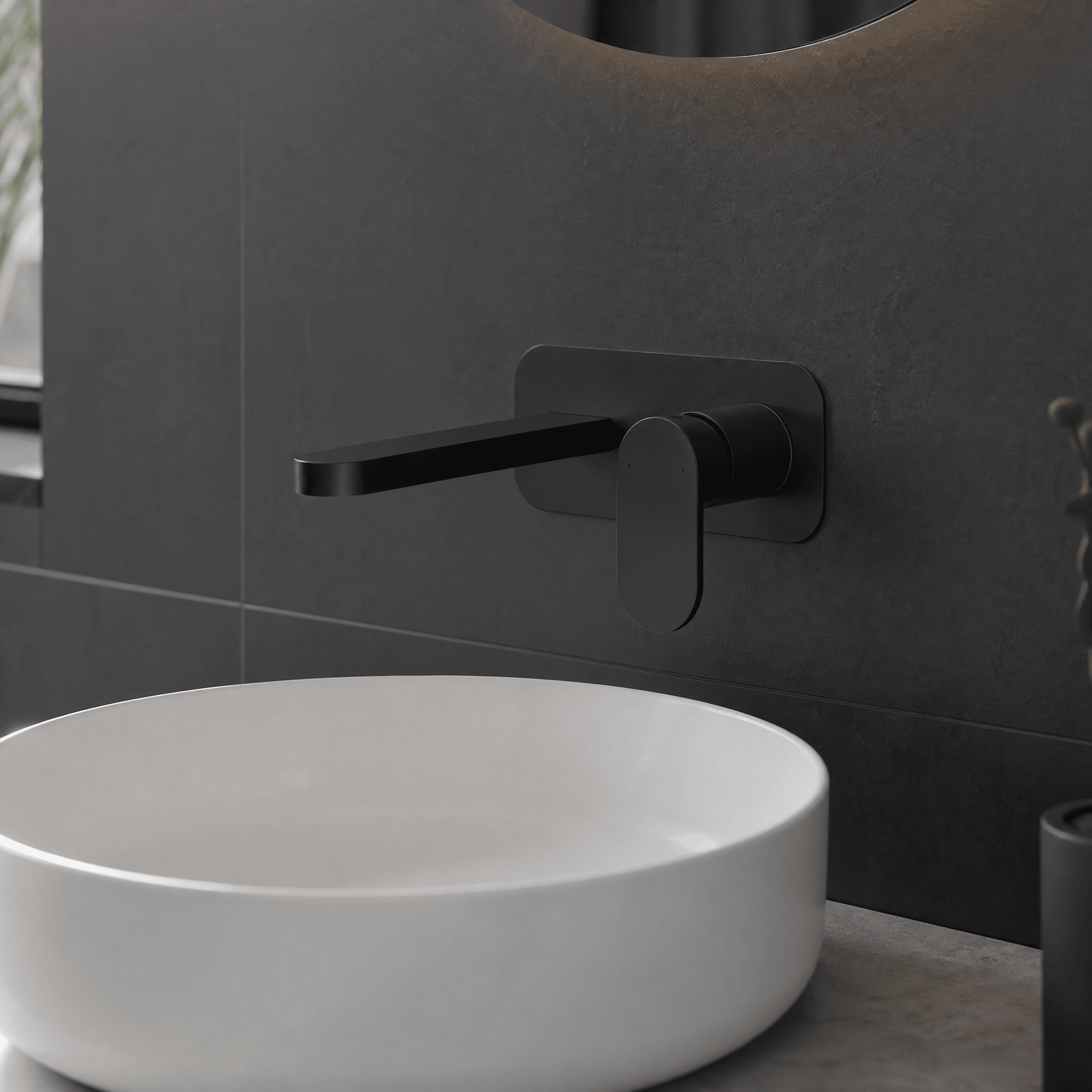Brent 2 Hole Wall Mounted Basin Mixer Tap With Plate