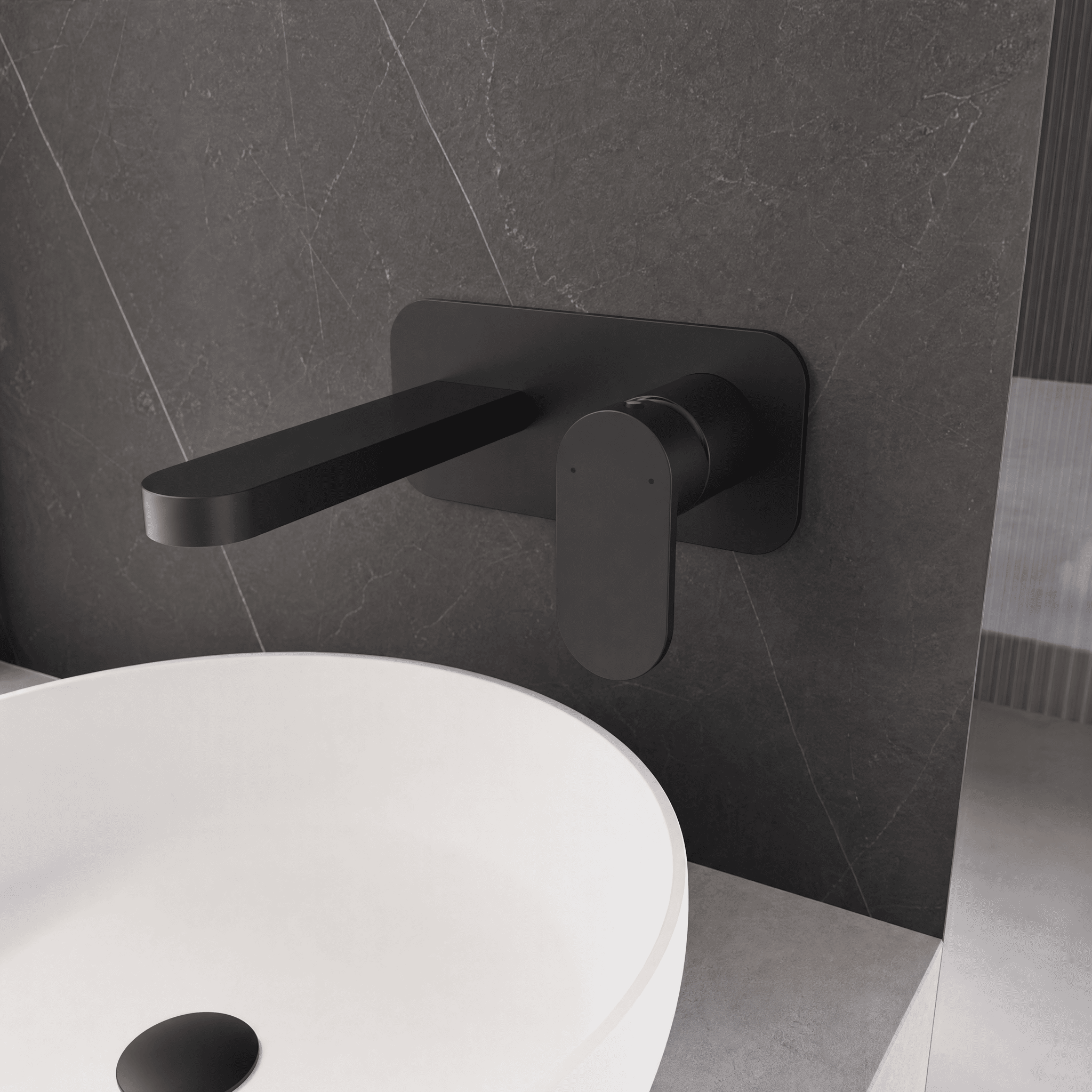 Brent 2 Hole Wall Mounted Basin Mixer Tap With Plate