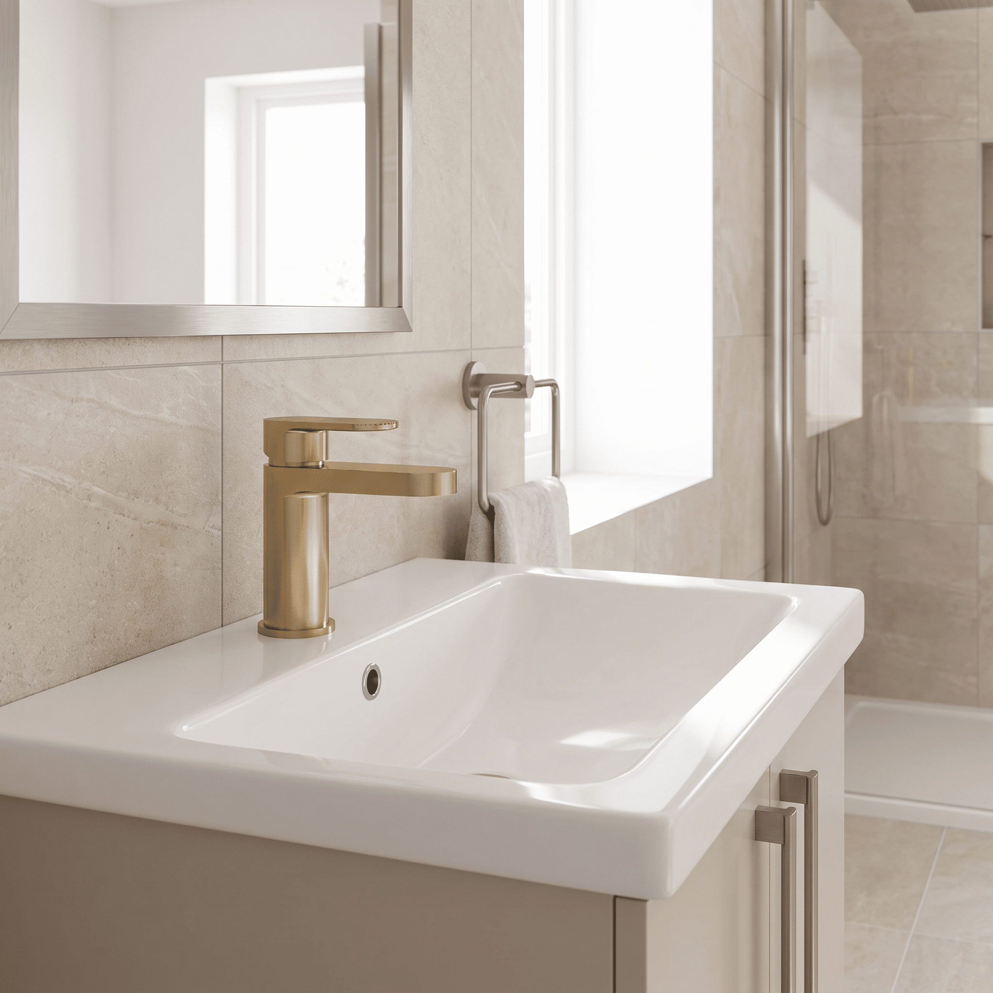 Cove Fluted Mono Basin Mixer Tap With Push Button Waste