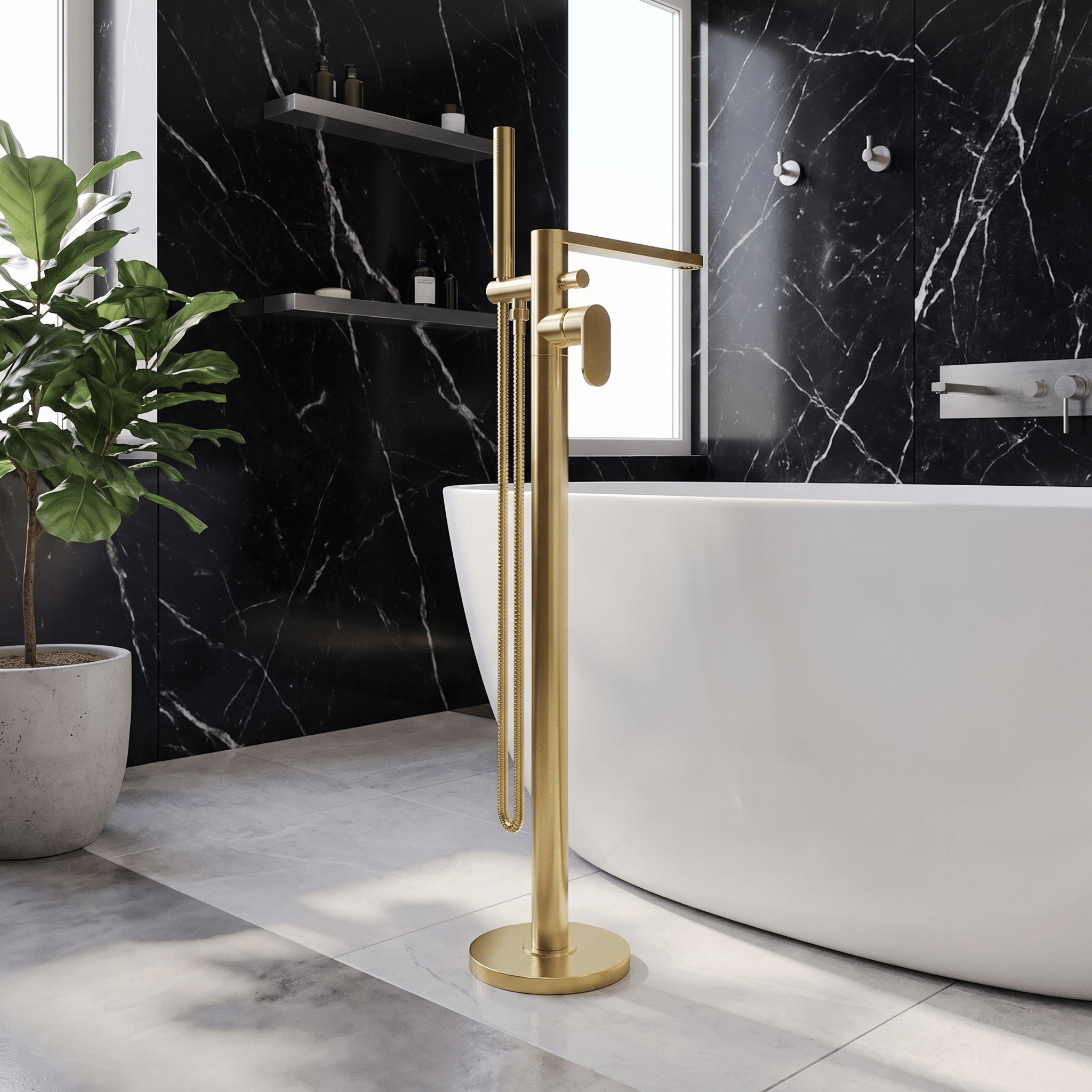 Brent Freestanding Bath Shower Mixer Tap With Handset