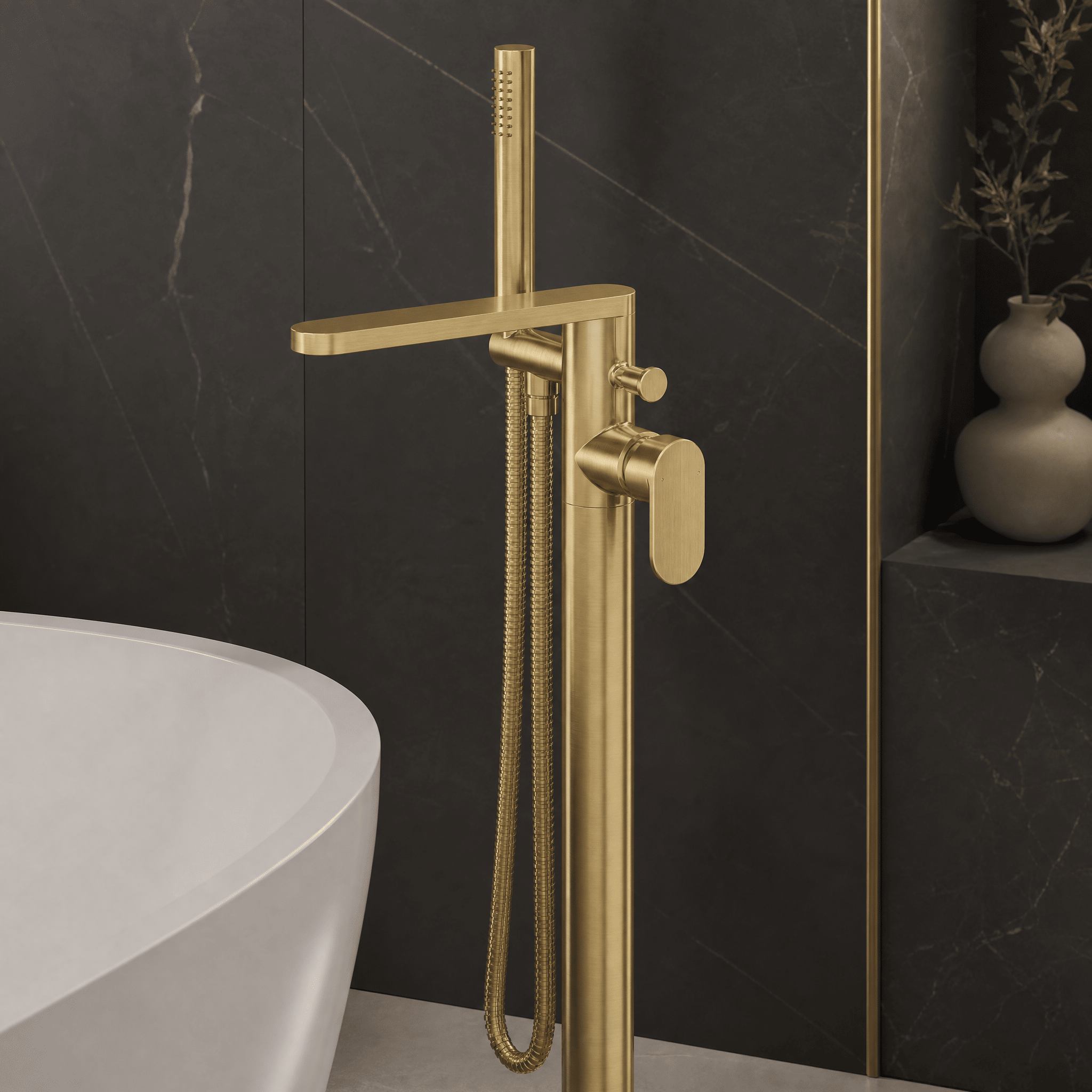 Brent Freestanding Bath Shower Mixer Tap With Handset