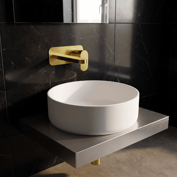 Brent 2 Hole Wall Mounted Basin Mixer Tap With Plate