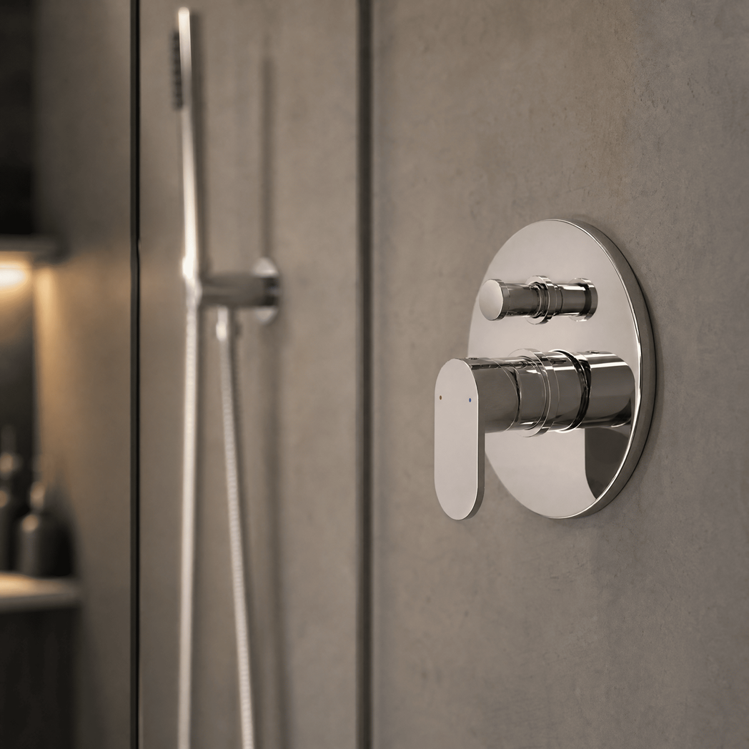 Brent 2 Outlet Manual Concealed Shower Valve With Diverter - Chrome