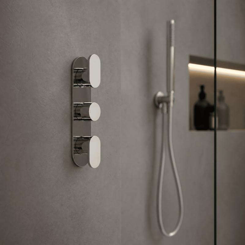 Brent Thermostatic 2 Outlet Concealed Shower Valve - Chrome