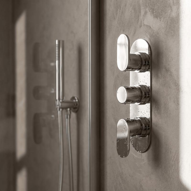 Brent Thermostatic 2 Outlet Concealed Shower Valve - Chrome