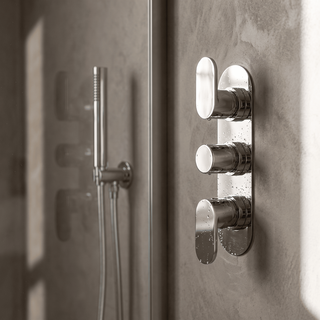 Brent Thermostatic 2 Outlet Concealed Shower Valve - Chrome