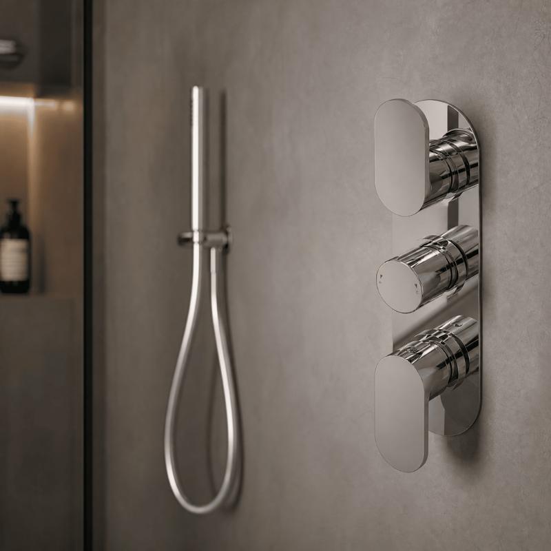 Brent Thermostatic Concealed Shower Valve With Diverter - Chrome