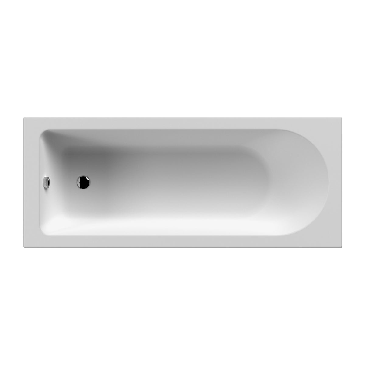 Bamby Straight Round Single Ended Rectangular Bath With Legs - White
