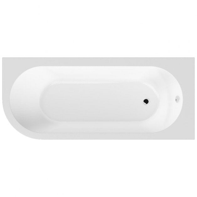 Urban Curved Single Ended Corner Bath With Legs And Panel - 1700mm x 725mm - White