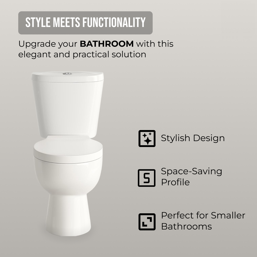 Basics Close Coupled Toilet with Soft Close Seat & Cistern - White