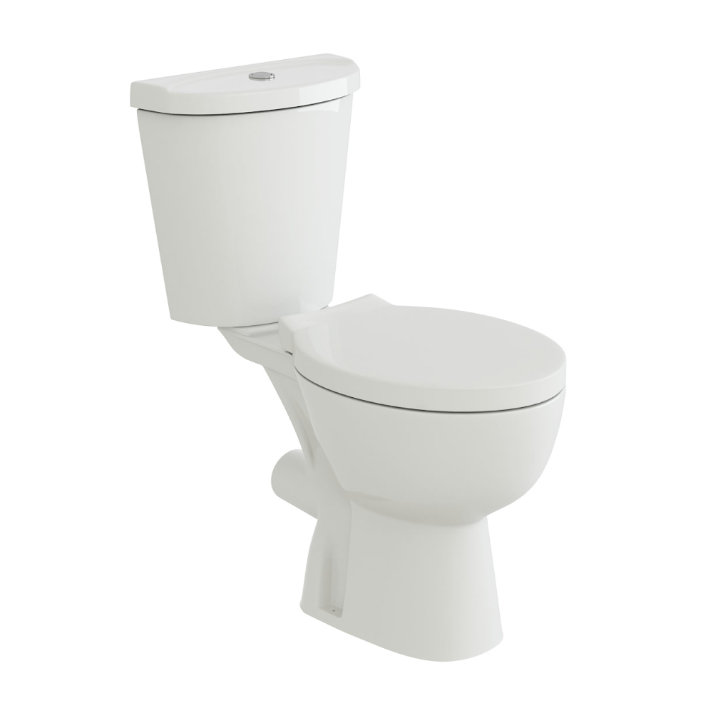 Basics Close Coupled Toilet with Soft Close Seat & Cistern - White