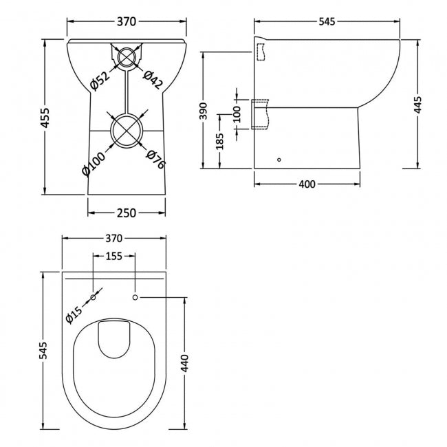 Clinton Comfort Height Back to Wall Toilet With Standard & Soft Close Seat Options - White