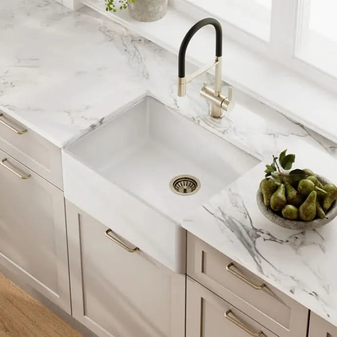 Nuie Single Bowl Butler Sink With Offset Waste