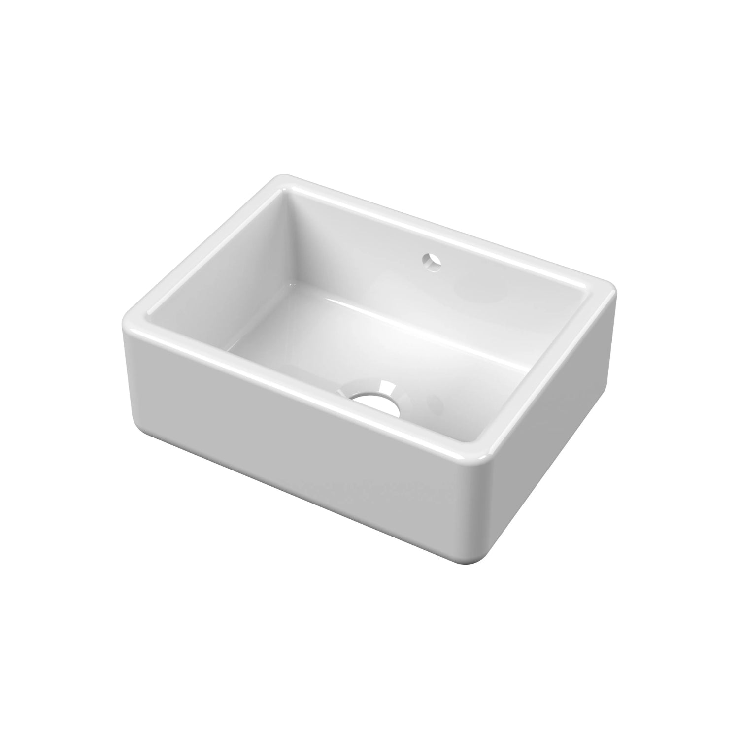 Nuie Single Bowl Traditional Thick Walled Butler Sink - White