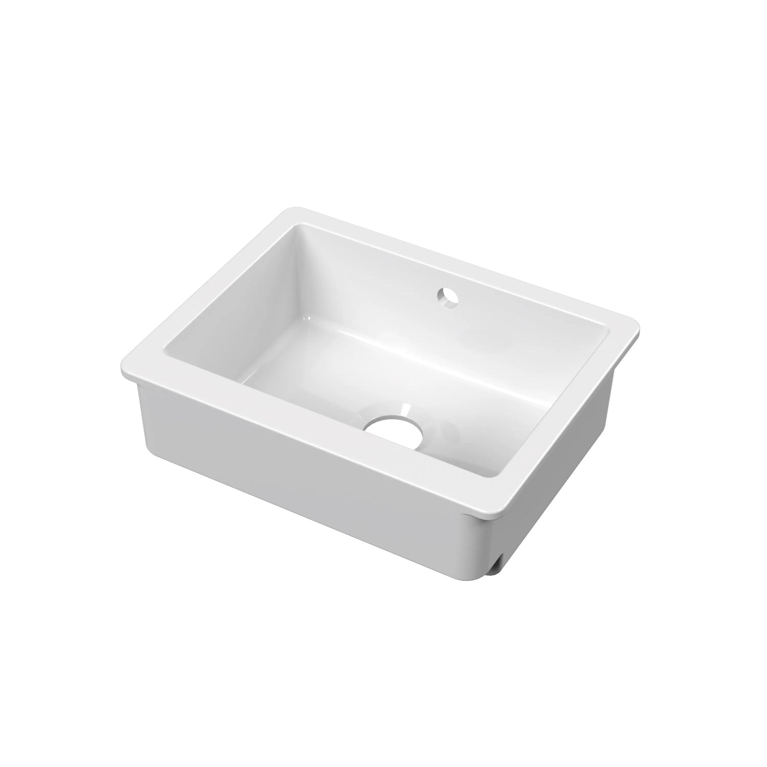 Nuie Single Bowl Overmount Butler Sink - White