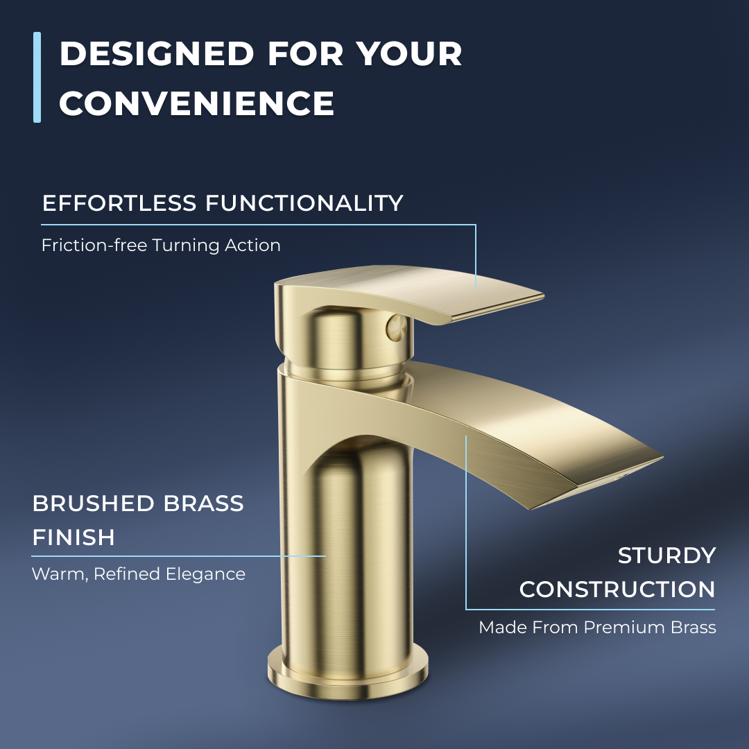 Cascade Mono Basin Mixer Tap with Push Button Waste