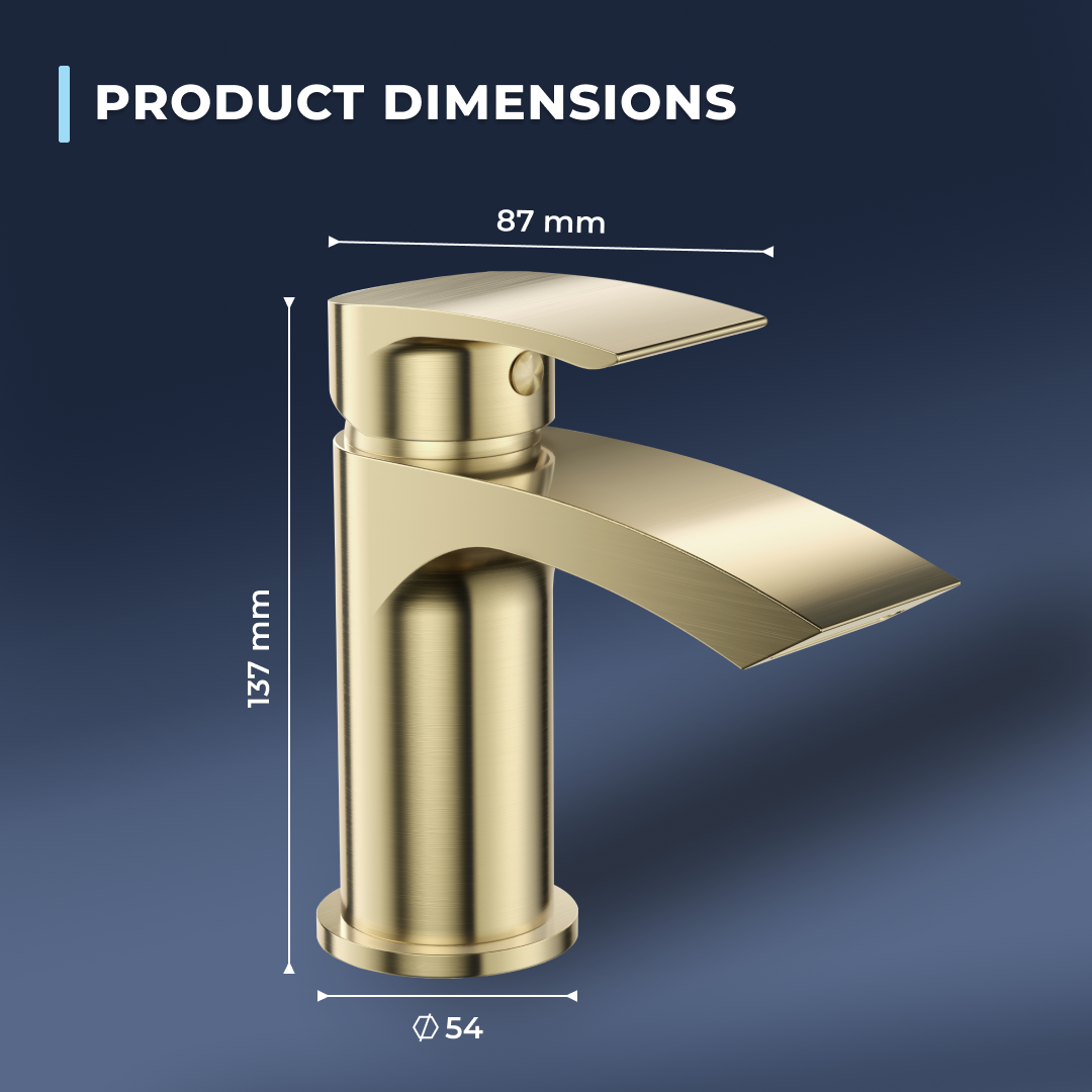 Cascade Mono Basin Mixer Tap with Push Button Waste