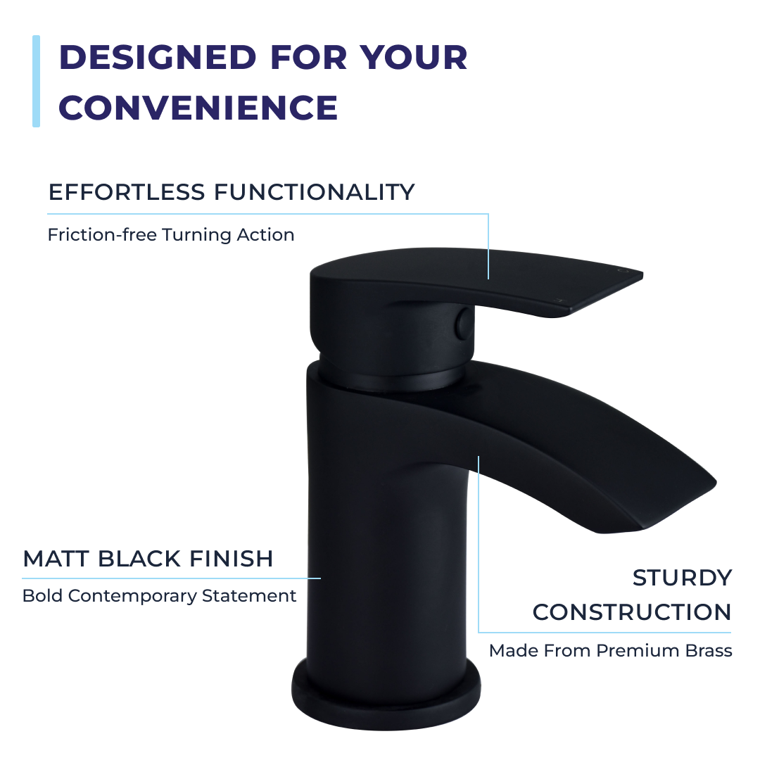 Cascade Mono Basin Mixer Tap with Push Button Waste