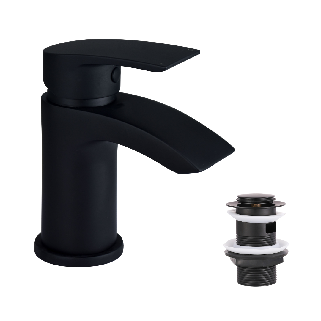 Cascade Mono Basin Mixer Tap with Push Button Waste