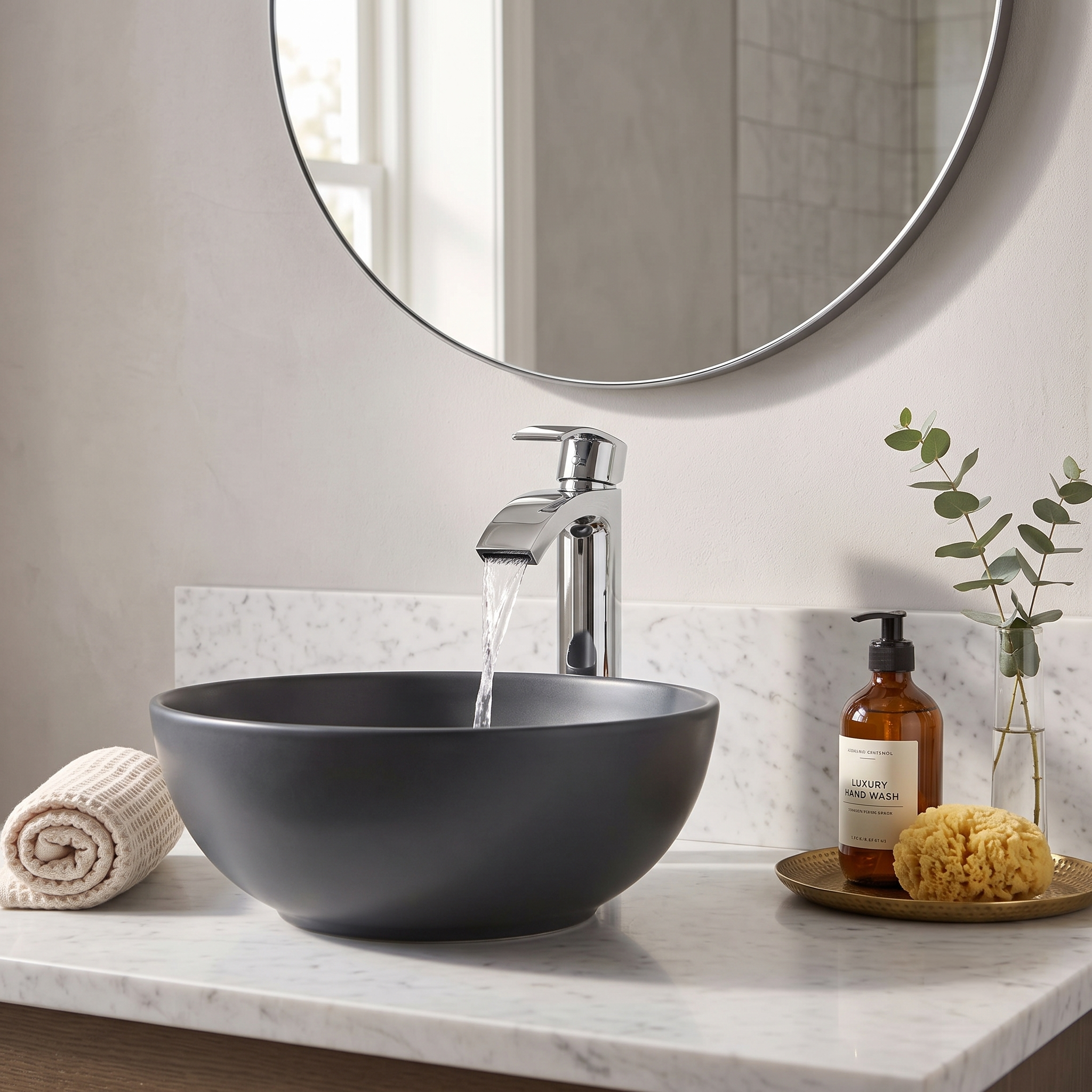 Cascade Curved Tall Basin Mixer Tap - Chrome