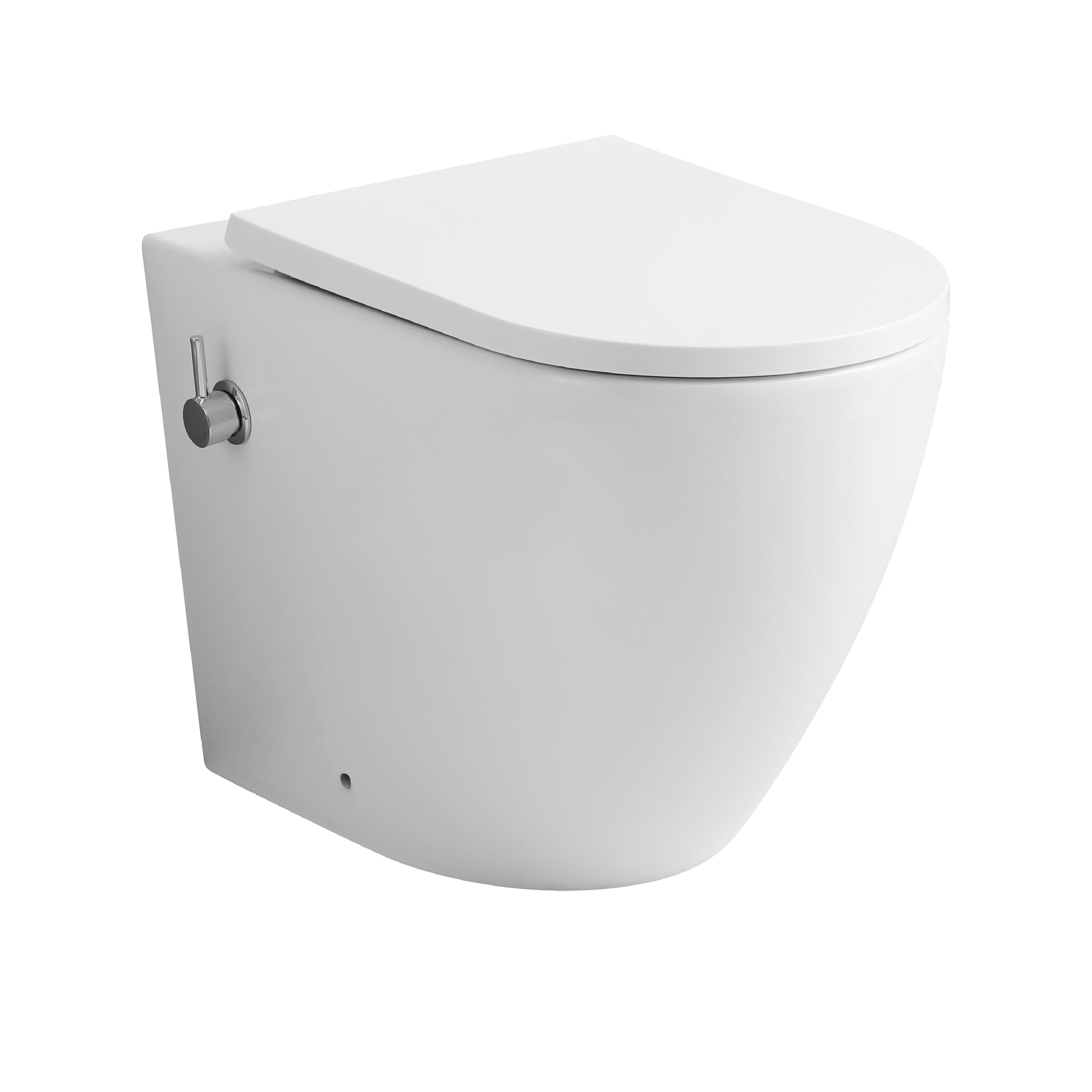 Zenith Built-In Bidet Back To Wall Toilet With Soft Close Seat & Fixing Kits - White