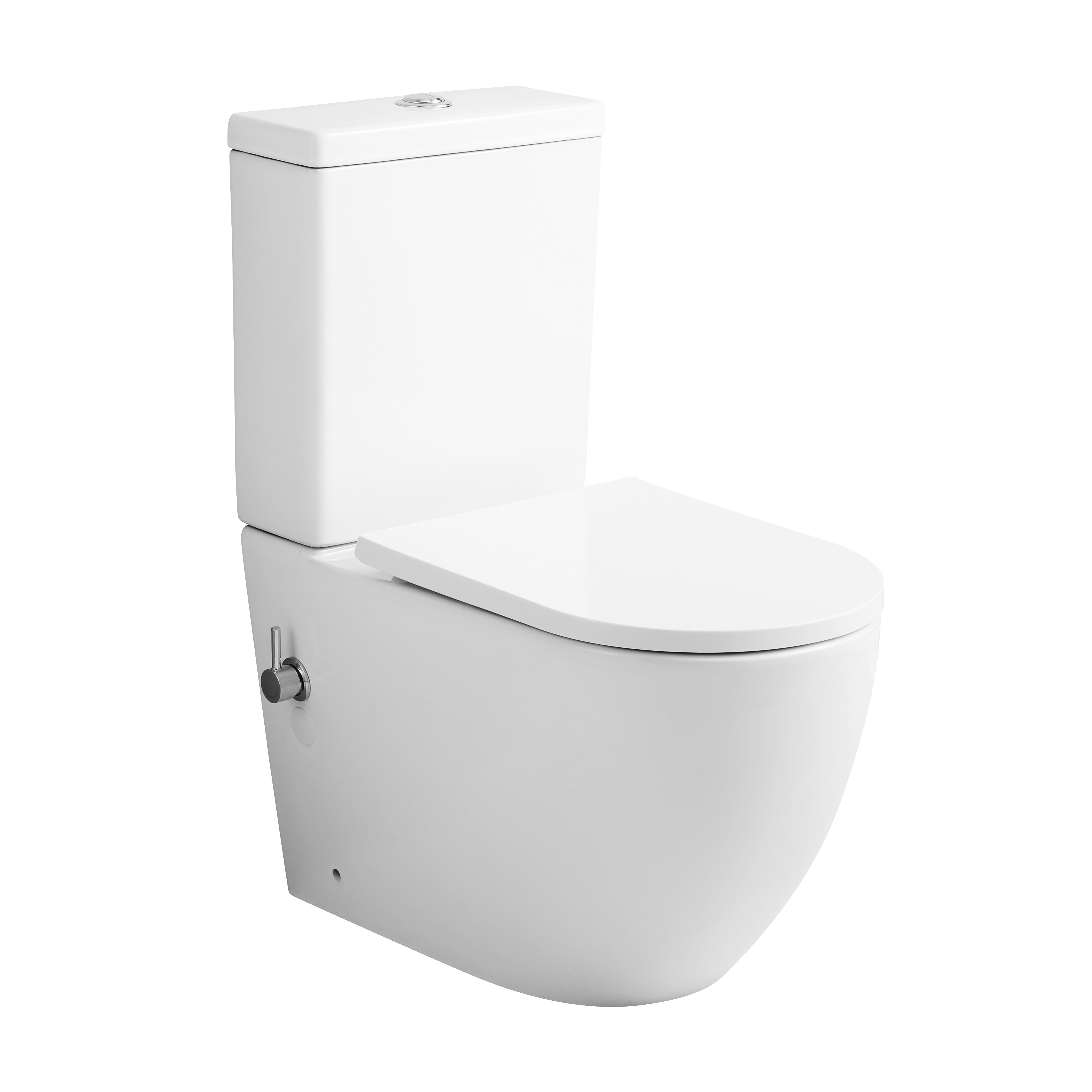 Zenith Close Coupled Toilet with Soft Close Seat, Cistern & Built-in Bidet - White