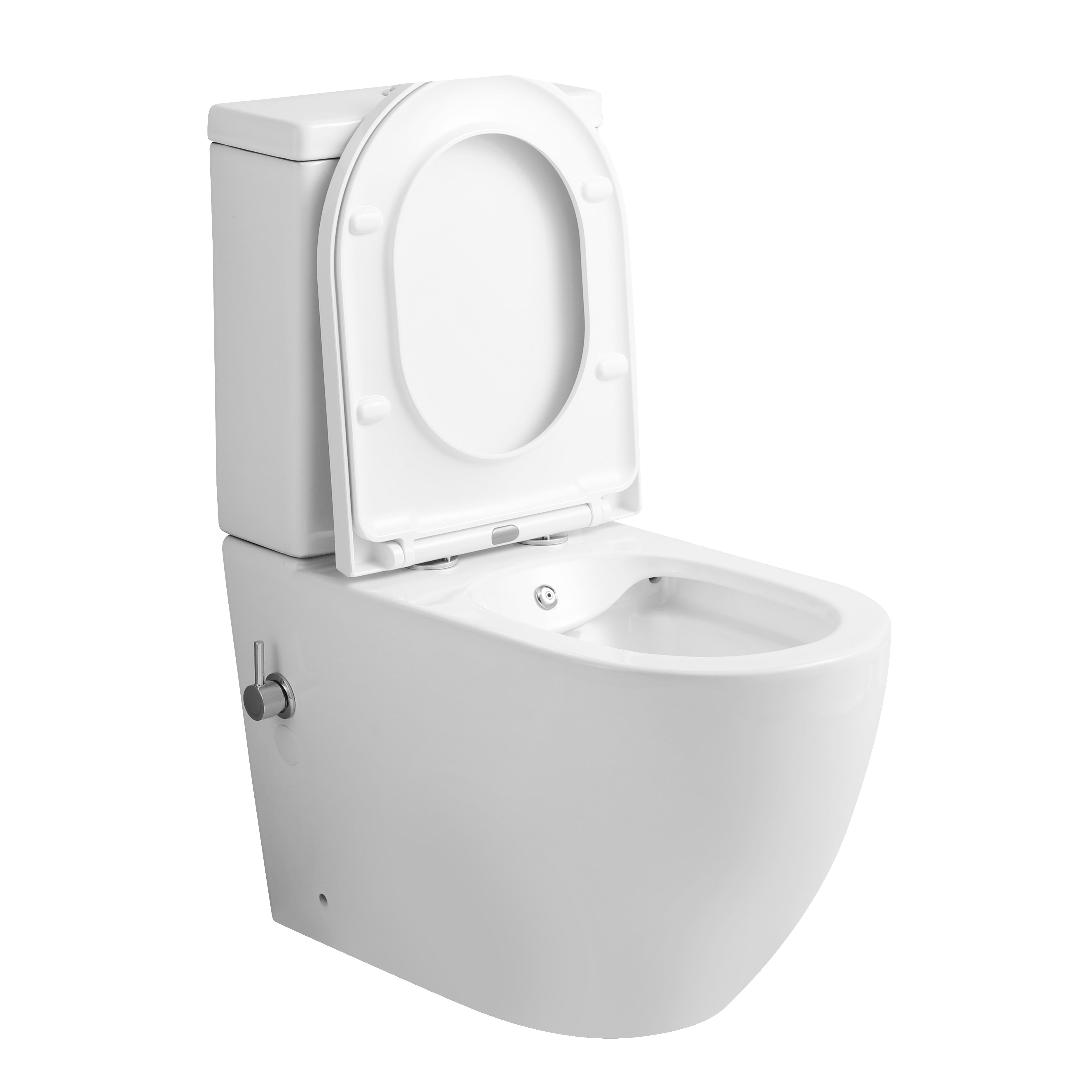 Zenith Close Coupled Toilet with Soft Close Seat, Cistern & Built-in Bidet - White