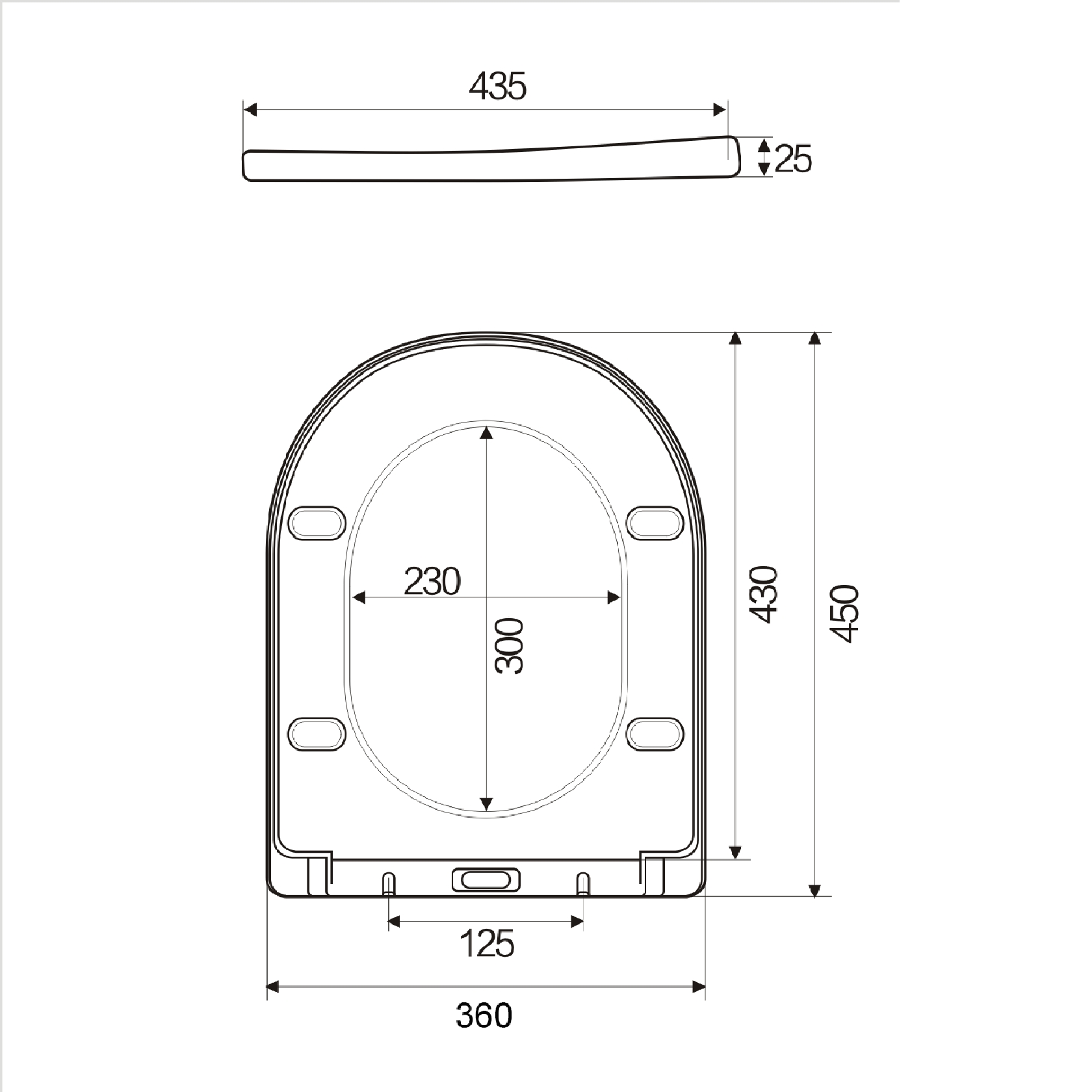 Zenith D Shape UF Soft Close Toilet Seat - White