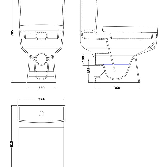 Bliss Close Coupled Toilet with Cistern & Seat Options - White