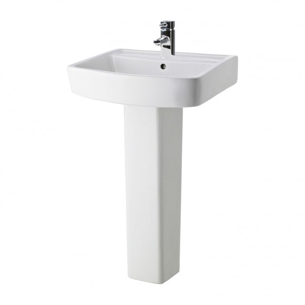 Flow Basin with Pedestal & Size Options - 1 TH - White