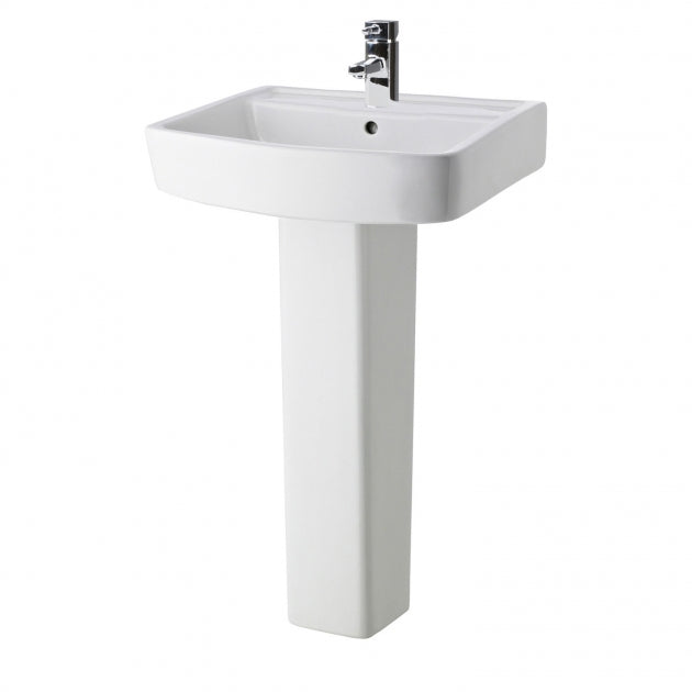 Flow Basin with Pedestal & Size Options - 1 TH - White