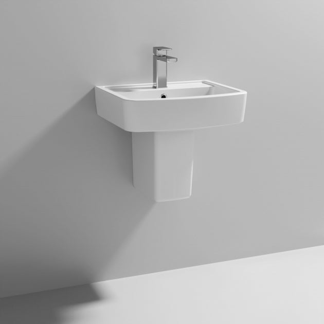 Flow Basin with Pedestal & Size Options - 1 TH - White