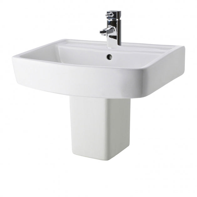 Flow Basin with Pedestal & Size Options - 1 TH - White