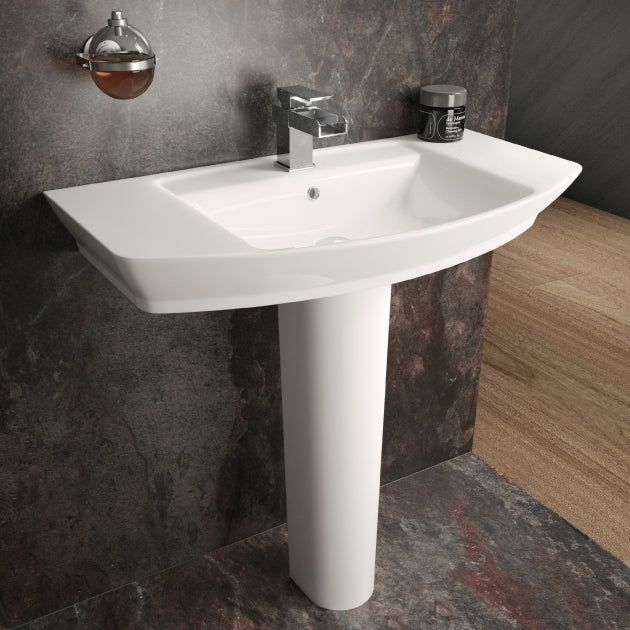Daniel Basin with Pedestal & Size Options - 1 TH - White