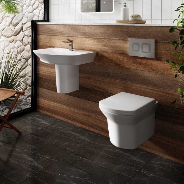 Daniel Basin with Pedestal & Size Options - 1 TH - White